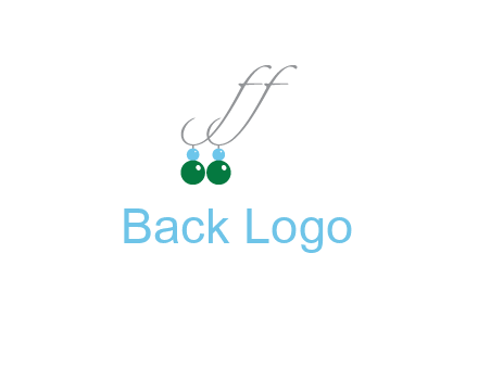 Letters FF ear rings icon