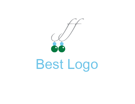 Letters FF ear rings icon
