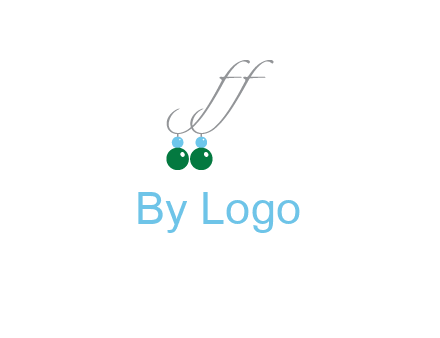 Letters FF ear rings icon