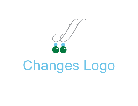 Letters FF ear rings icon