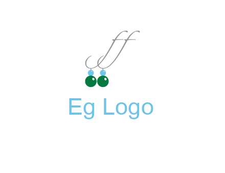 Letters FF ear rings icon