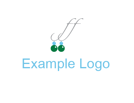 Letters FF ear rings icon