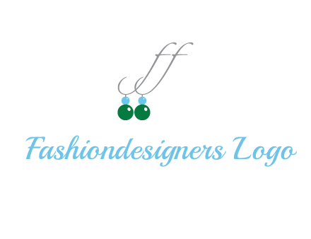 Letters FF ear rings icon