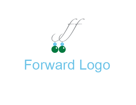Letters FF ear rings icon