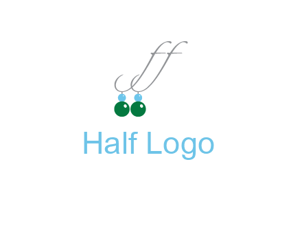 Letters FF ear rings icon