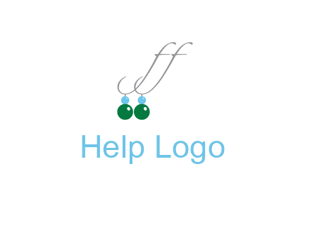 Letters FF ear rings icon