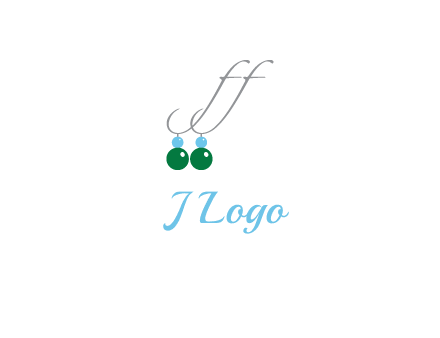 Letters FF ear rings icon