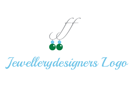 Letters FF ear rings icon
