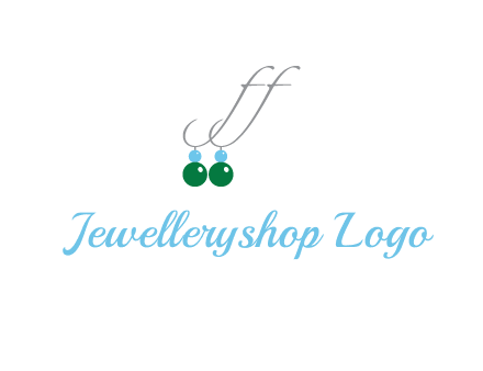 Letters FF ear rings icon