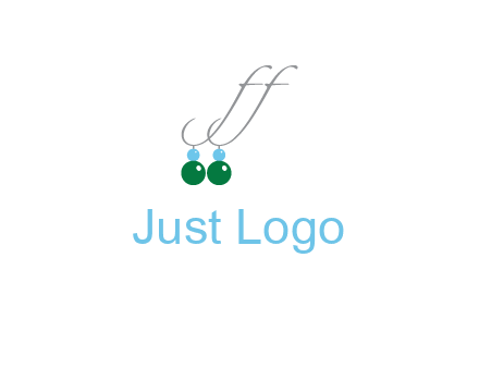 Letters FF ear rings icon