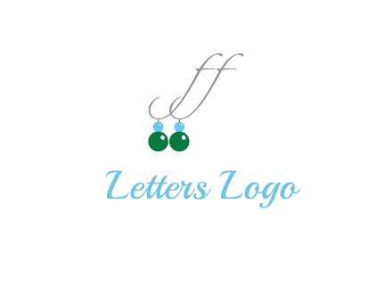 Letters FF ear rings icon