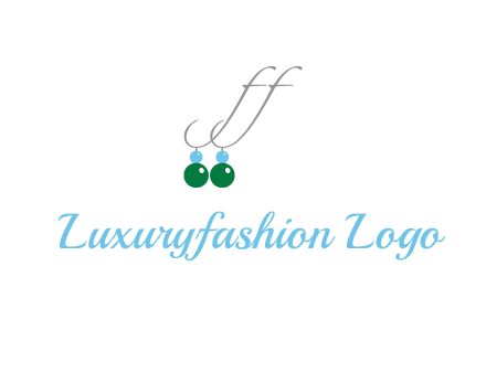 Letters FF ear rings icon
