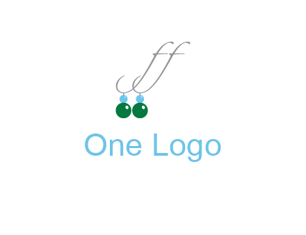 Letters FF ear rings icon
