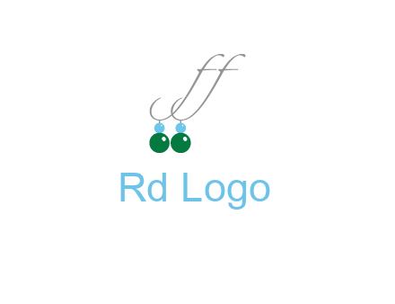 Letters FF ear rings icon