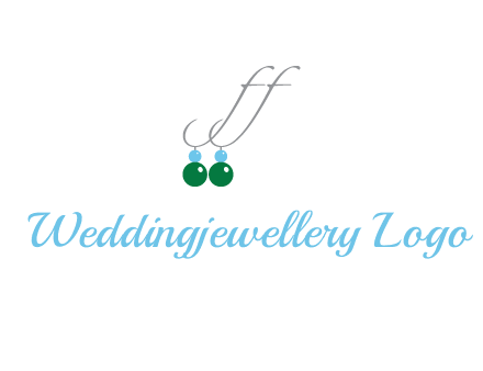 Letters FF ear rings icon