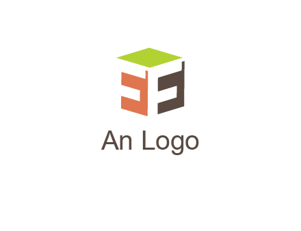 Letters FF are in 3d square shape icon