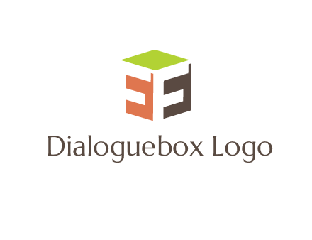 Letters FF are in 3d square shape icon