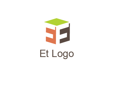 Letters FF are in 3d square shape icon