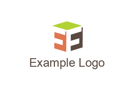 Letters FF are in 3d square shape icon