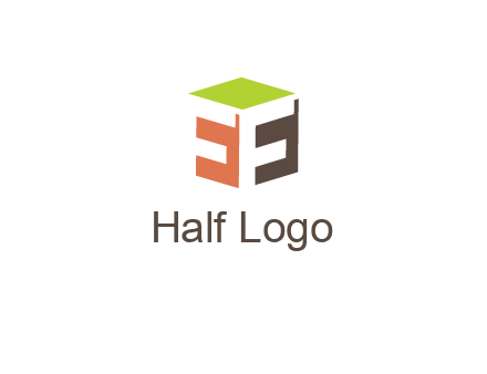 Letters FF are in 3d square shape icon