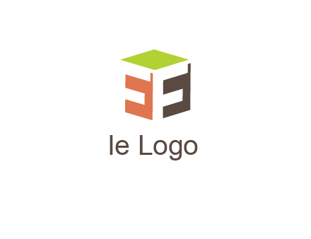 Letters FF are in 3d square shape icon