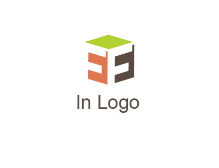 Letters FF are in 3d square shape icon