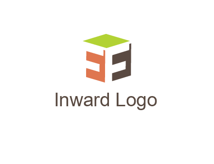 Letters FF are in 3d square shape icon