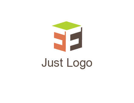 Letters FF are in 3d square shape icon