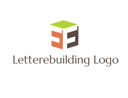 Letters FF are in 3d square shape icon