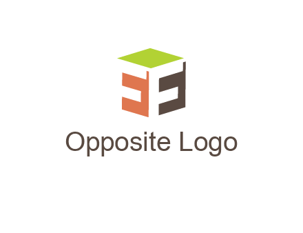 Letters FF are in 3d square shape icon
