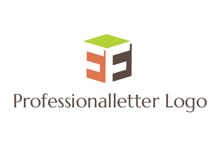 Letters FF are in 3d square shape icon