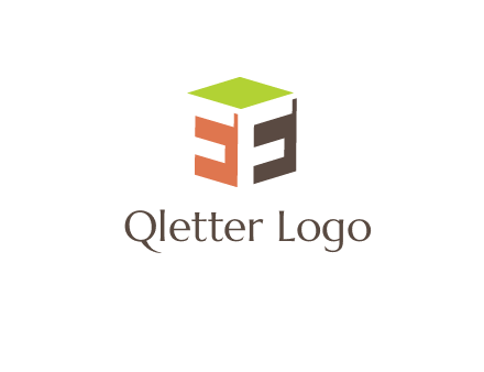 Letters FF are in 3d square shape icon