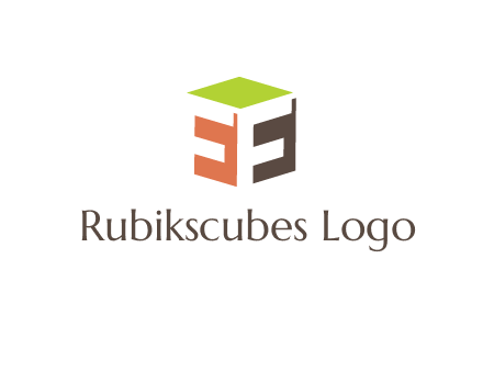 Letters FF are in 3d square shape icon