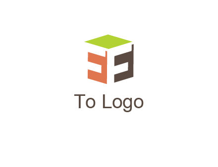 Letters FF are in 3d square shape icon