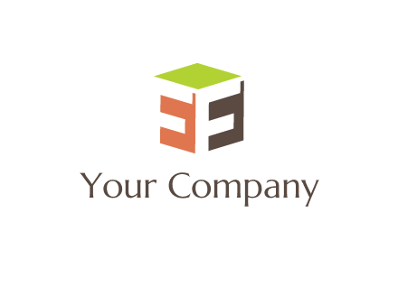 Letters FF are in 3d square shape icon