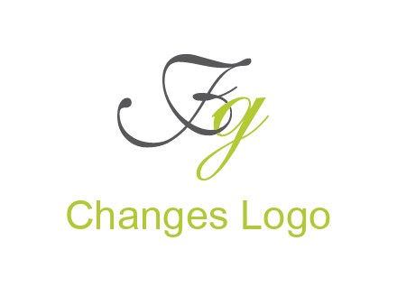 calligraphic letter F and letter G