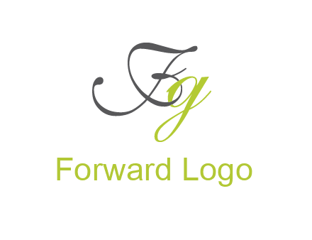 calligraphic letter F and letter G