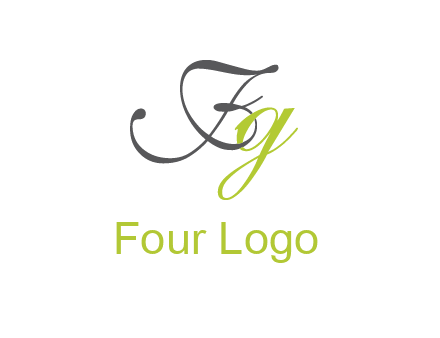 calligraphic letter F and letter G