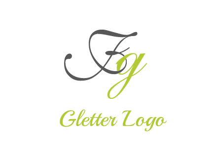calligraphic letter F and letter G