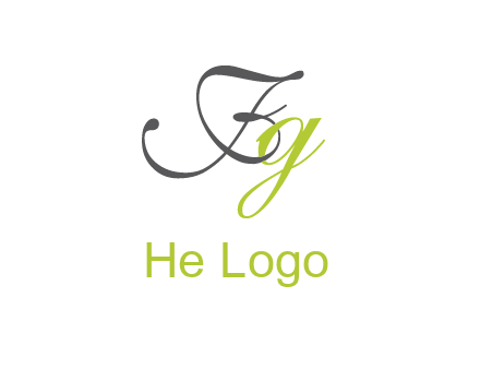 calligraphic letter F and letter G