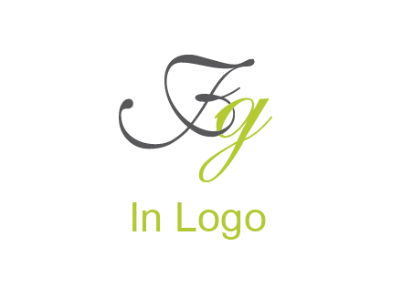 calligraphic letter F and letter G