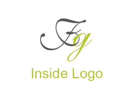 calligraphic letter F and letter G