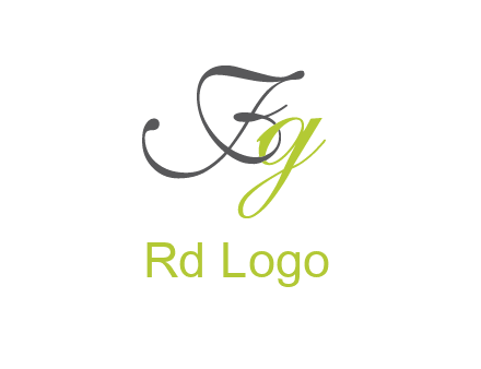 calligraphic letter F and letter G