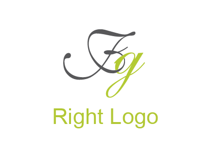 calligraphic letter F and letter G