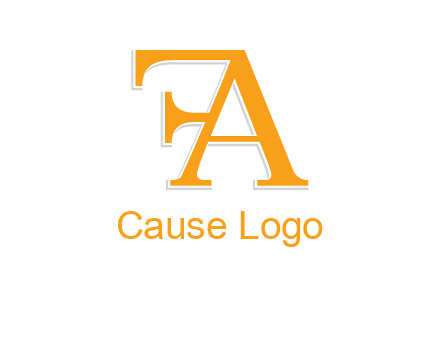 letter F attached to letter A