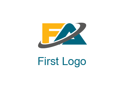 Swoosh around Letters FA logo
