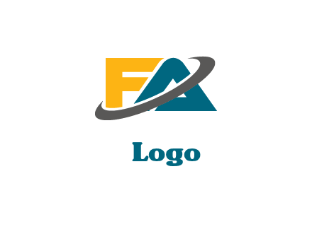 Swoosh around Letters FA logo