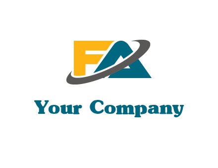 Swoosh around Letters FA logo