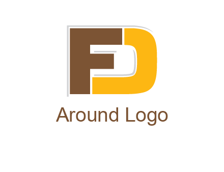 letter F overlapping letter D