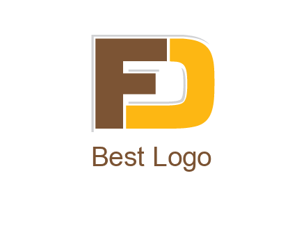 letter F overlapping letter D
